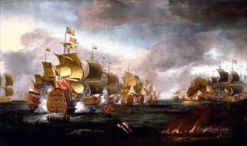 Warship Painting - The Battle of Lowestoft 3 June 1665 Engagement between the English and Dutch Fleets by Adriaen Van Diest